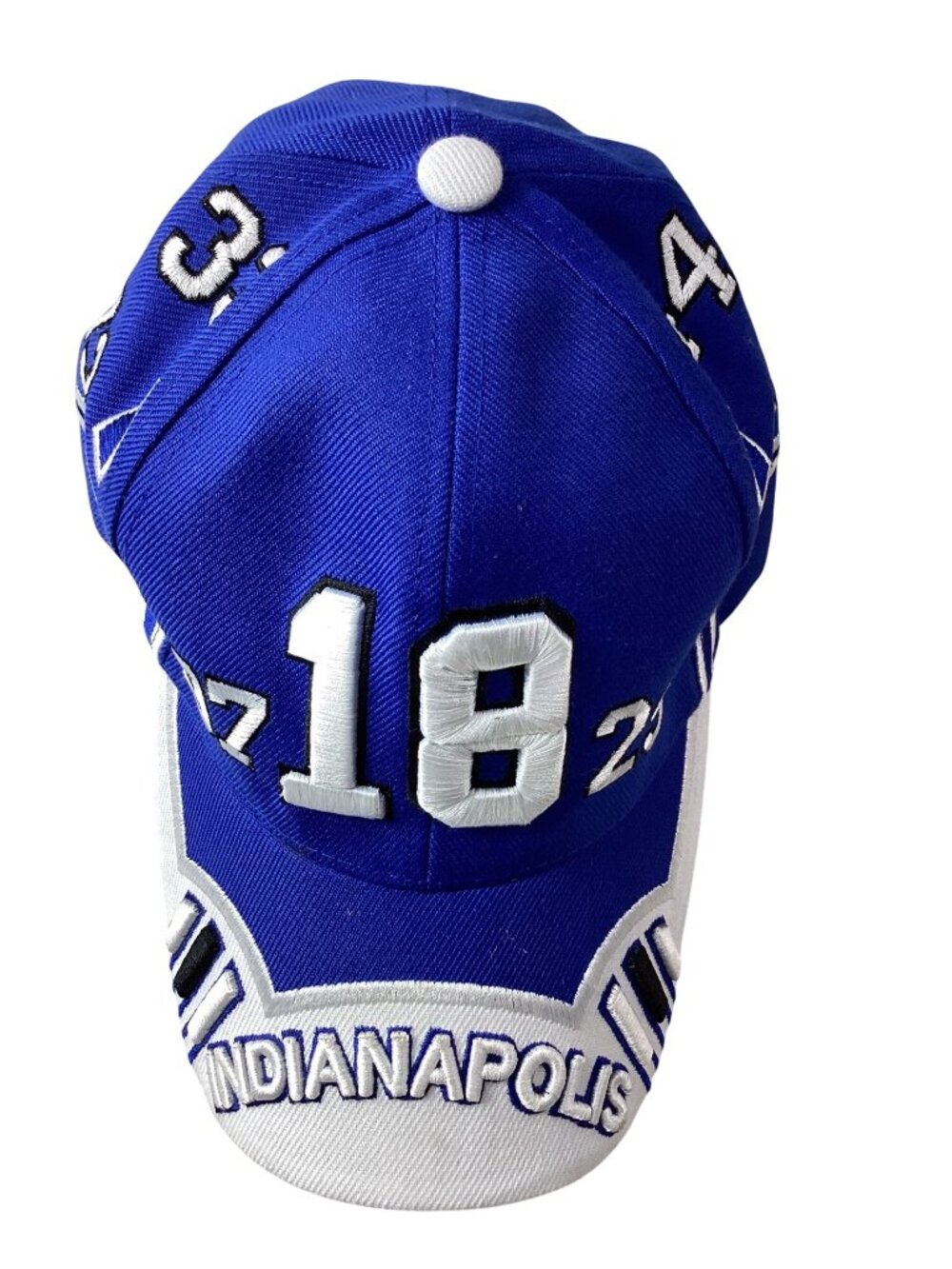 Indianapolis Colts Embroidered Blue & White Adj Hat Baseball Cap*Player Numbers